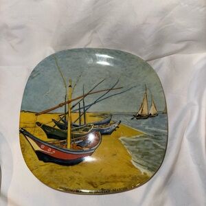 1971 Van Gogh “Fishing Boats At Saints-Marie’s”Decorative Wall Plate